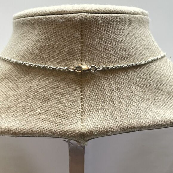 Italy 925 Sterling Silver Abalone Stone Teardrop Pendant Necklace Chain Boho - Picture 5 of 9